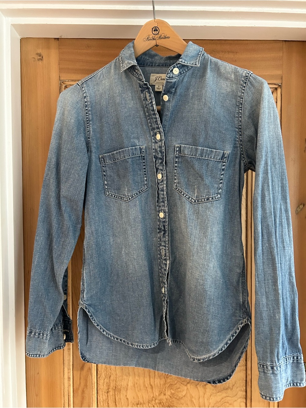 J. Crew Faded Chambray Button-Down Shirt - Blue